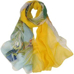 Scarf for Women Lightweight Scarves Elegant Floral Pattern Sheer